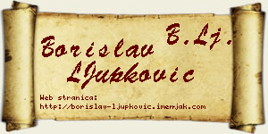Borislav LJupković vizit kartica